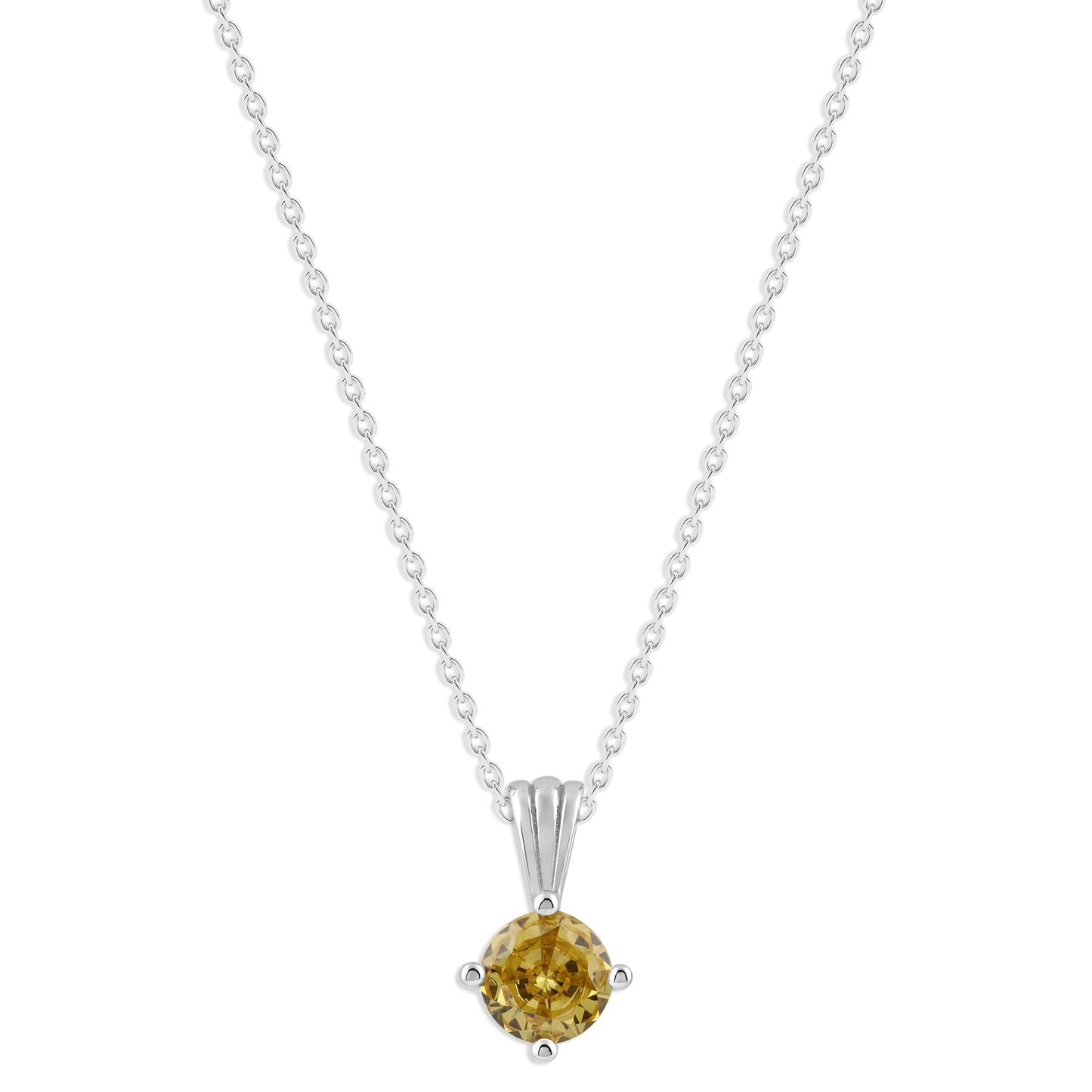 Ashley Stewart Gemstone Necklace in Sterling Silver, Round Pendant Size 6.5 * 6.5mm,  Garnet Red