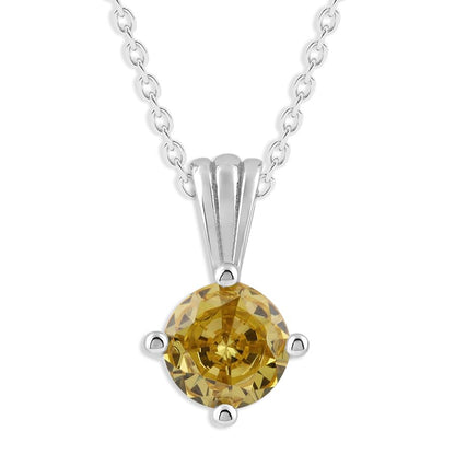 Ashley Stewart Gemstone Necklace in Sterling Silver, Round Pendant Size 6.5 * 6.5mm,  Garnet Red
