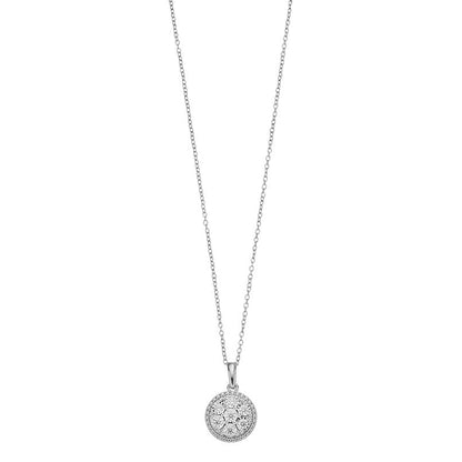 Ashley Stewart 0.25 Carat Lab Grown Diamond Cluster Pendant Necklace White
