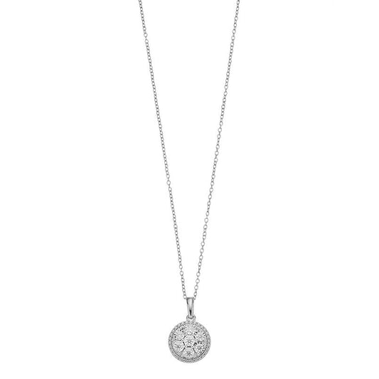 Ashley Stewart 0.25 Carat Lab Grown Diamond Cluster Pendant Necklace White
