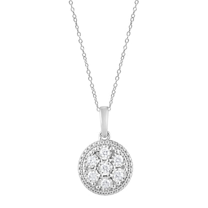 Ashley Stewart 0.25 Carat Lab Grown Diamond Cluster Pendant Necklace White