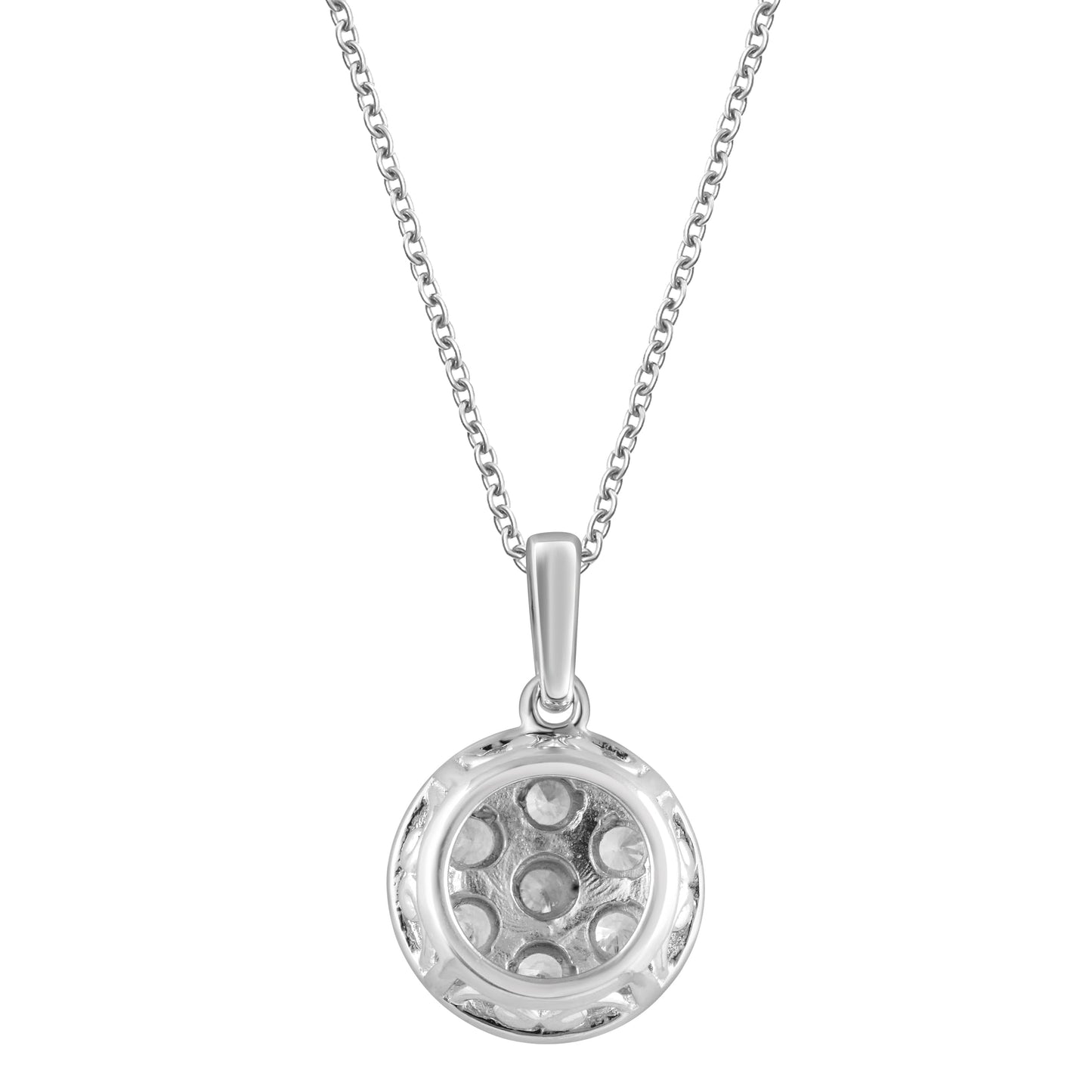 Ashley Stewart 0.25 Carat Lab Grown Diamond Cluster Pendant Necklace White