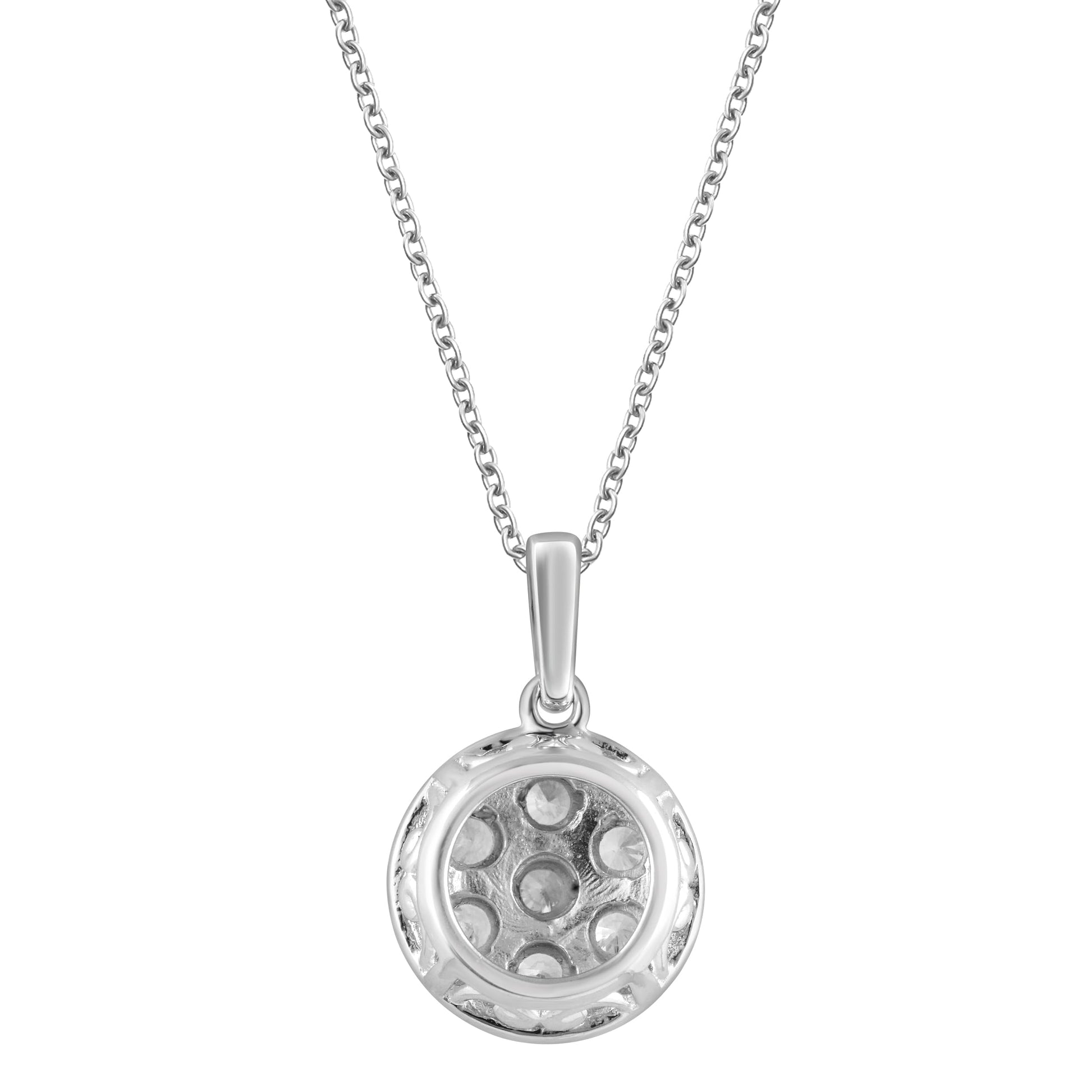 Ashley Stewart 0.25 Carat Lab Grown Diamond Cluster Pendant Necklace White