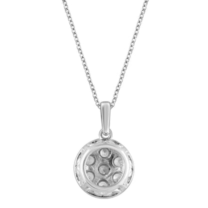 Ashley Stewart 0.25 Carat Lab Grown Diamond Cluster Pendant Necklace White