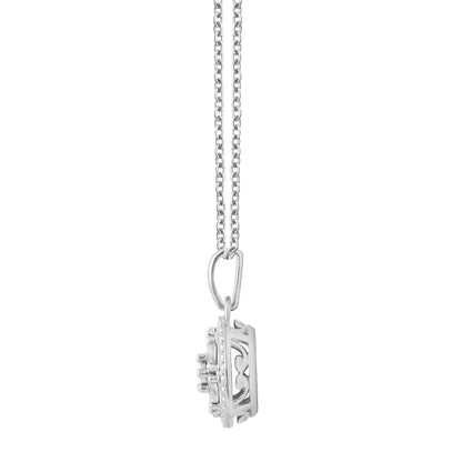Ashley Stewart 0.25 Carat Lab Grown Diamond Cluster Pendant Necklace White