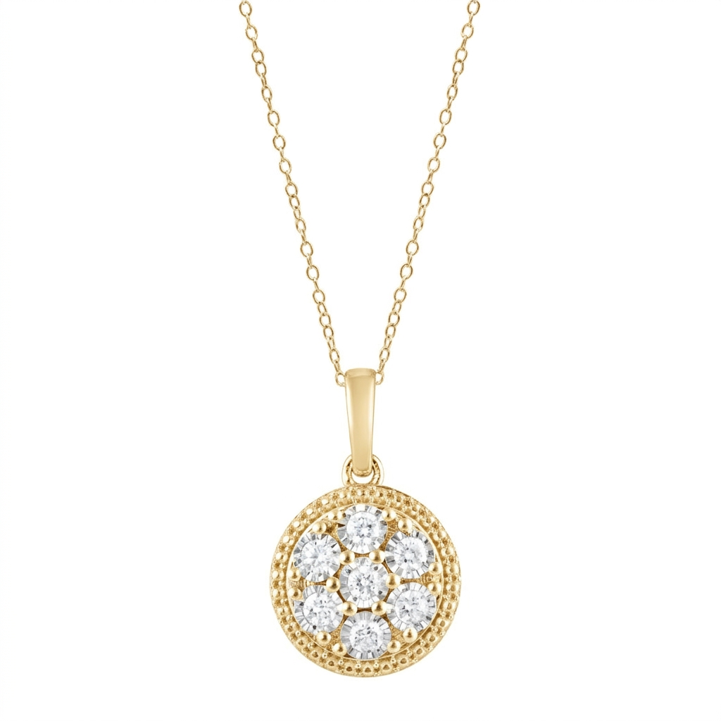 Ashley Stewart 0.25 Carat Lab Grown Diamond Cluster Pendant Necklace White
