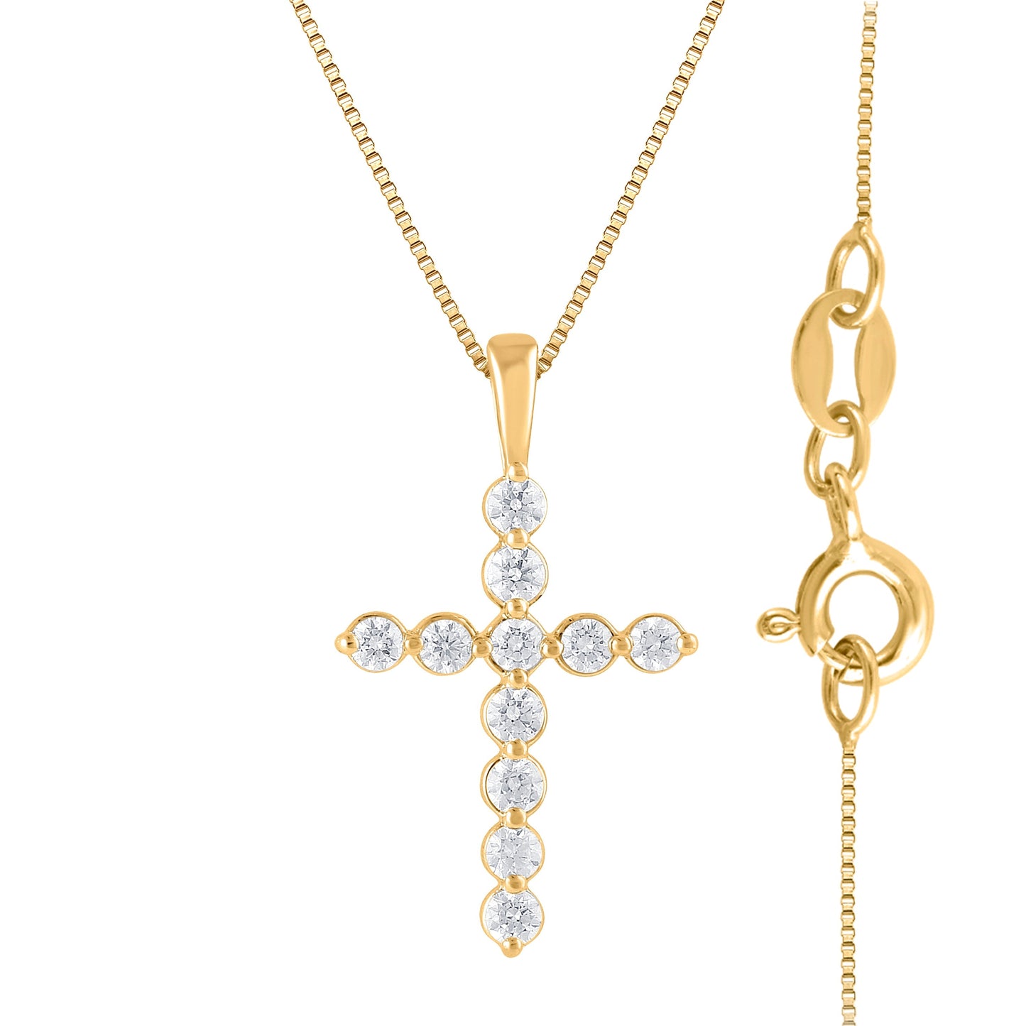 Ashley Stewart 0.25 Carat Lab Grown Diamond Cross Pendant Necklace