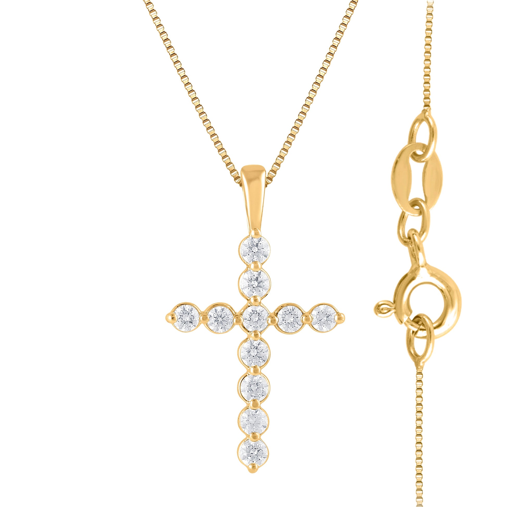 Ashley Stewart 0.25 Carat Lab Grown Diamond Cross Pendant Necklace