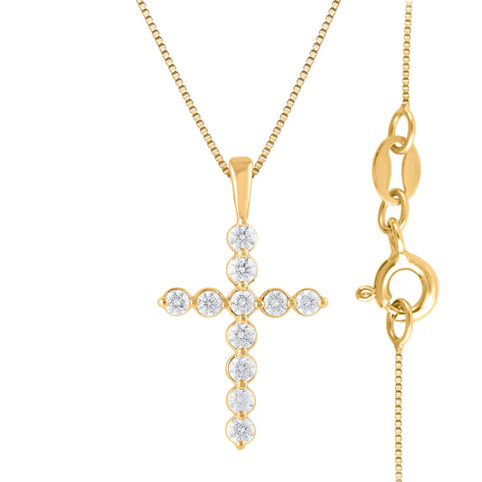 Ashley Stewart 0.25 Carat Lab Grown Diamond Cross Pendant Necklace