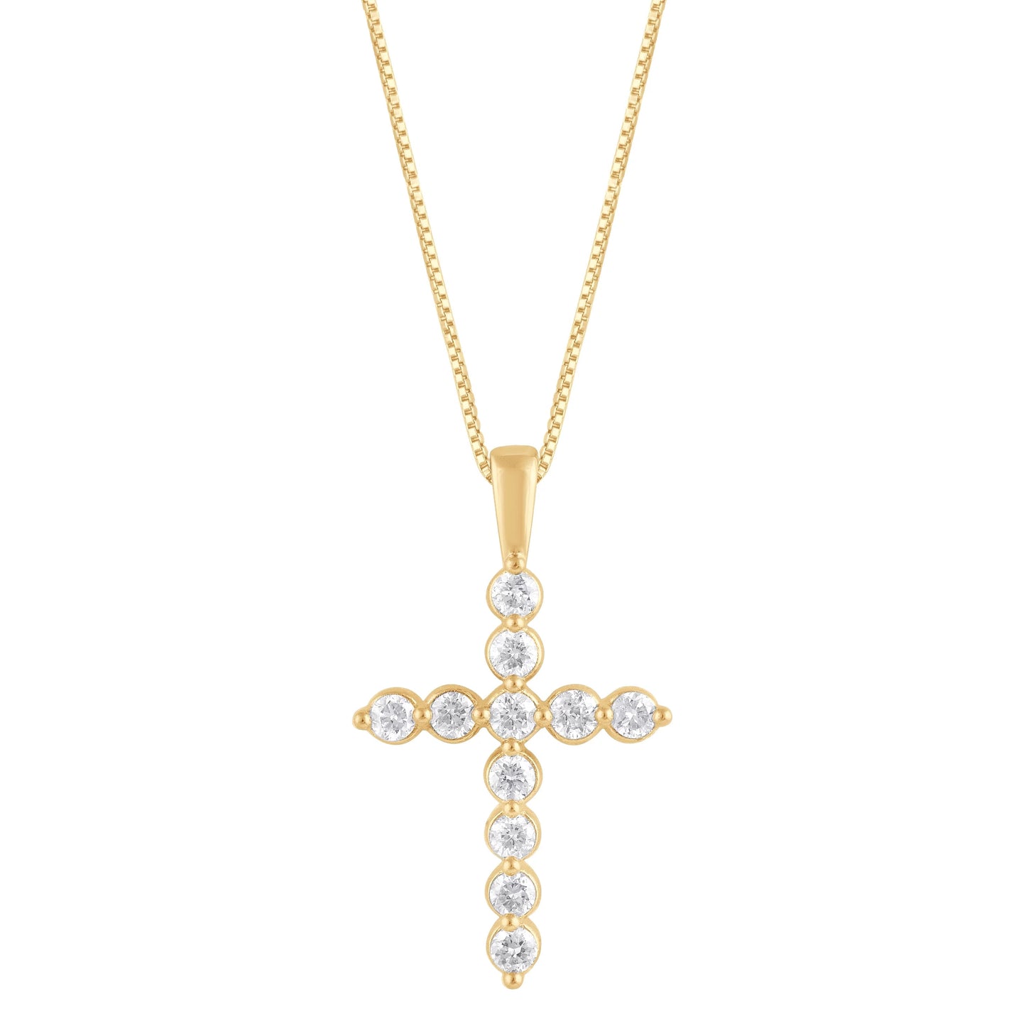 Ashley Stewart 0.25 Carat Lab Grown Diamond Cross Pendant Necklace