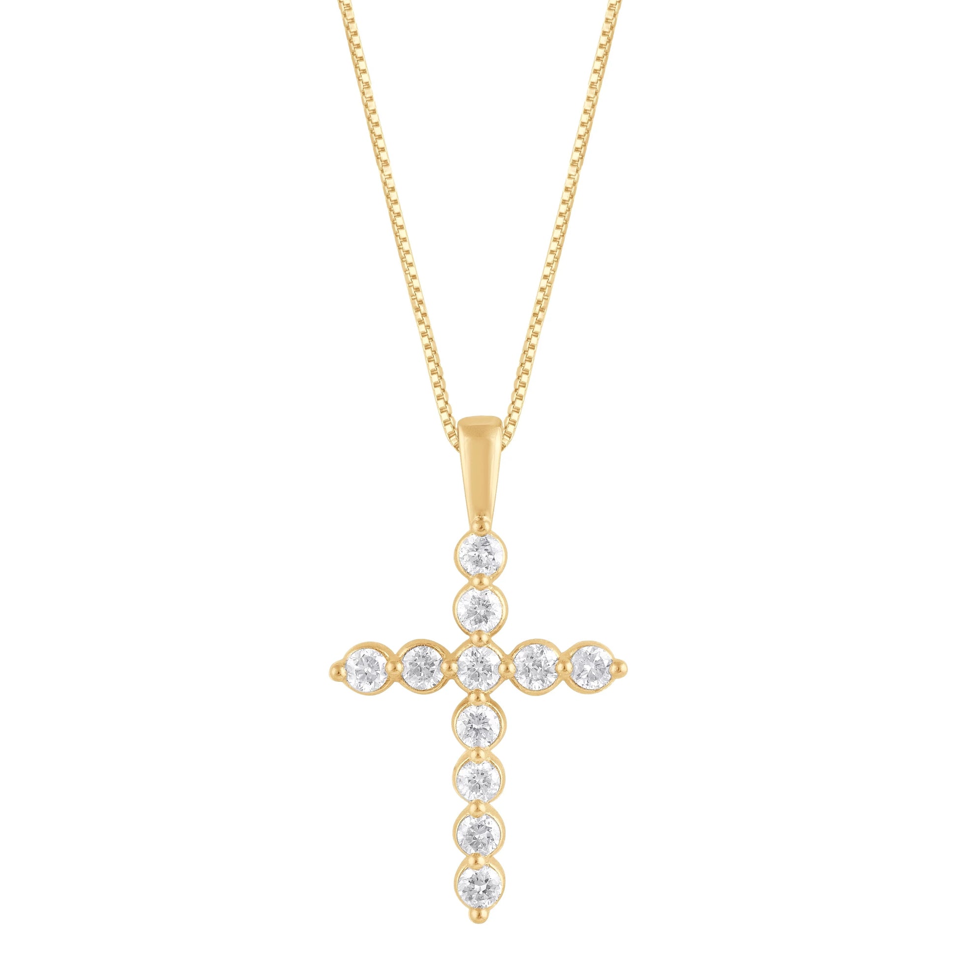 Ashley Stewart 0.25 Carat Lab Grown Diamond Cross Pendant Necklace