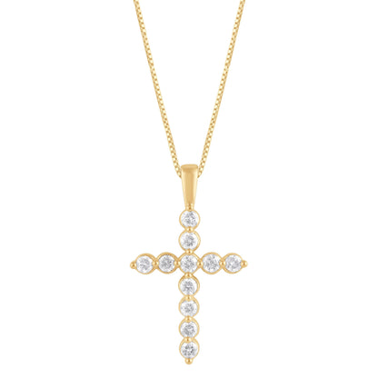 Ashley Stewart 0.25 Carat Lab Grown Diamond Cross Pendant Necklace