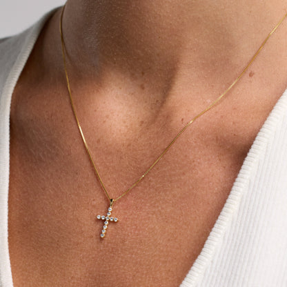 Ashley Stewart 0.25 Carat Lab Grown Diamond Cross Pendant Necklace