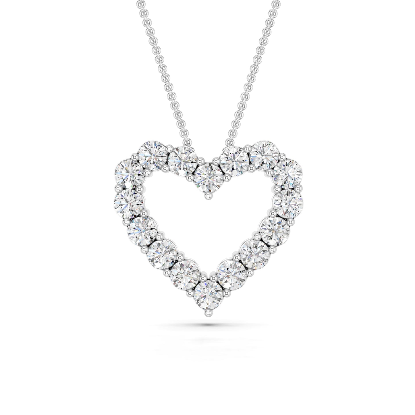 Ashley Stewart 1 Carat Sterling Silver Lab Grown Diamond Heart Pendant Necklace White