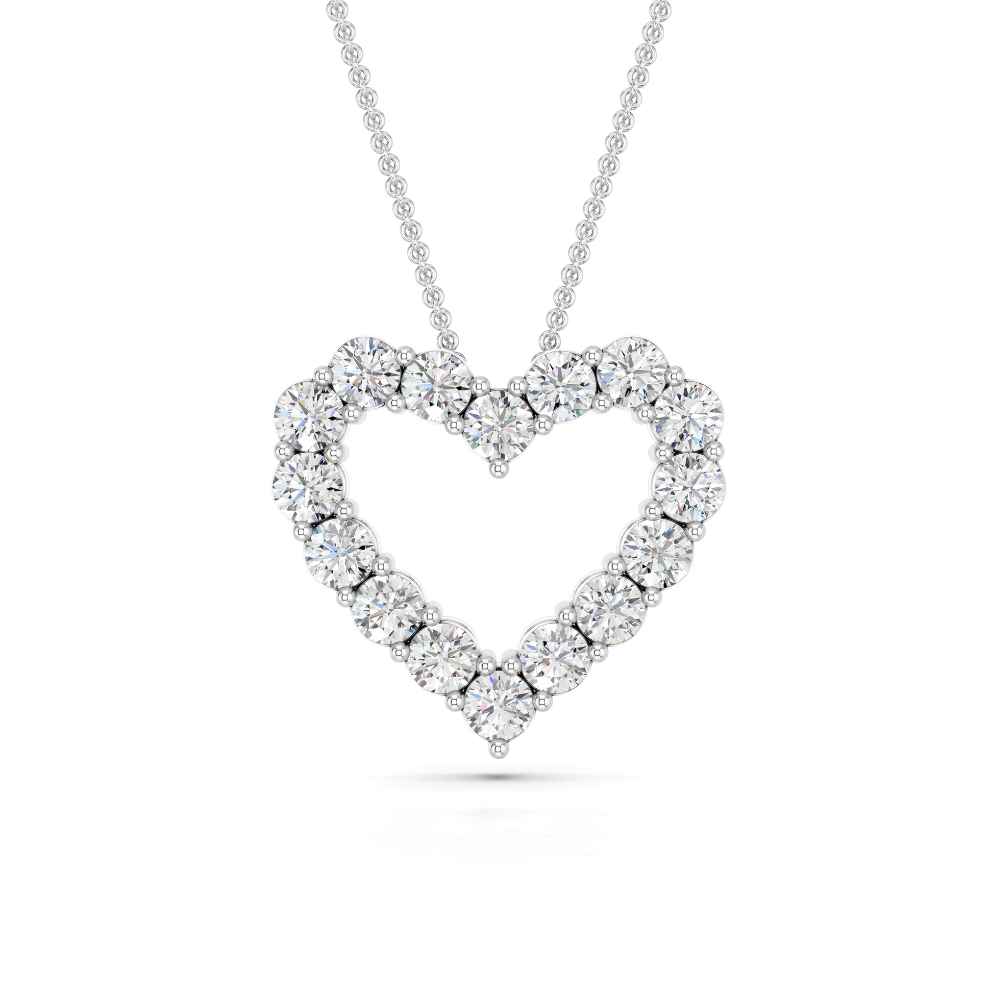 Ashley Stewart 1 Carat Sterling Silver Lab Grown Diamond Heart Pendant Necklace White