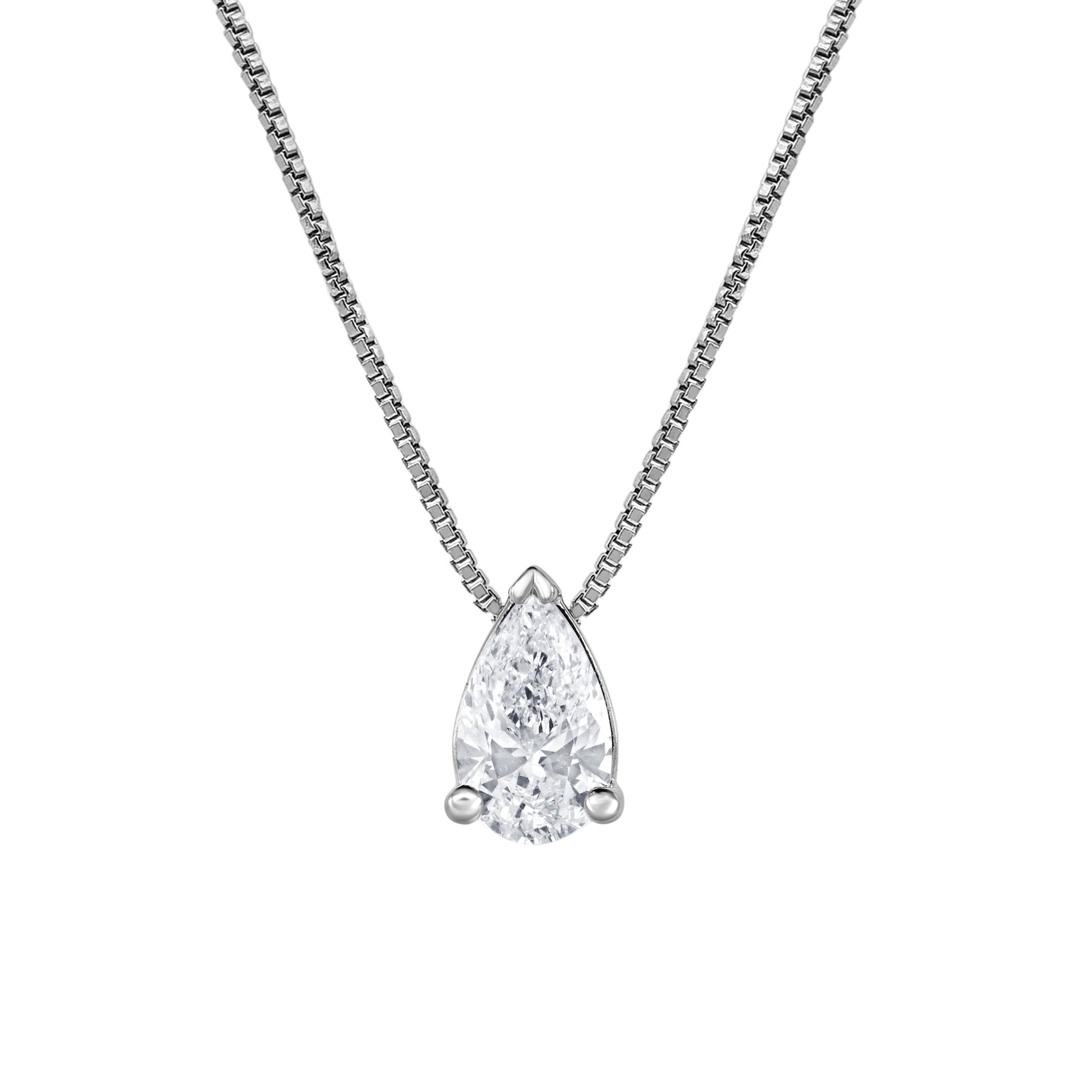 Ashley Stewart 0.50 Carat Lab Grown Pear Solitaire Diamond Necklace