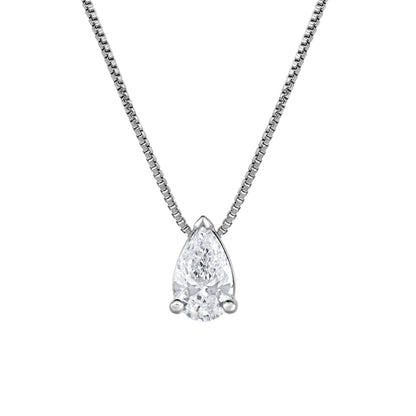 Ashley Stewart 0.50 Carat Lab Grown Pear Solitaire Diamond Necklace