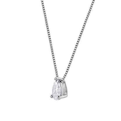 Ashley Stewart 0.50 Carat Lab Grown Pear Solitaire Diamond Necklace
