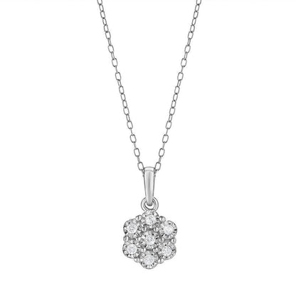Ashley Stewart 0.10 Carat Lab Grown Cluster Diamond Pendant Necklace Rose