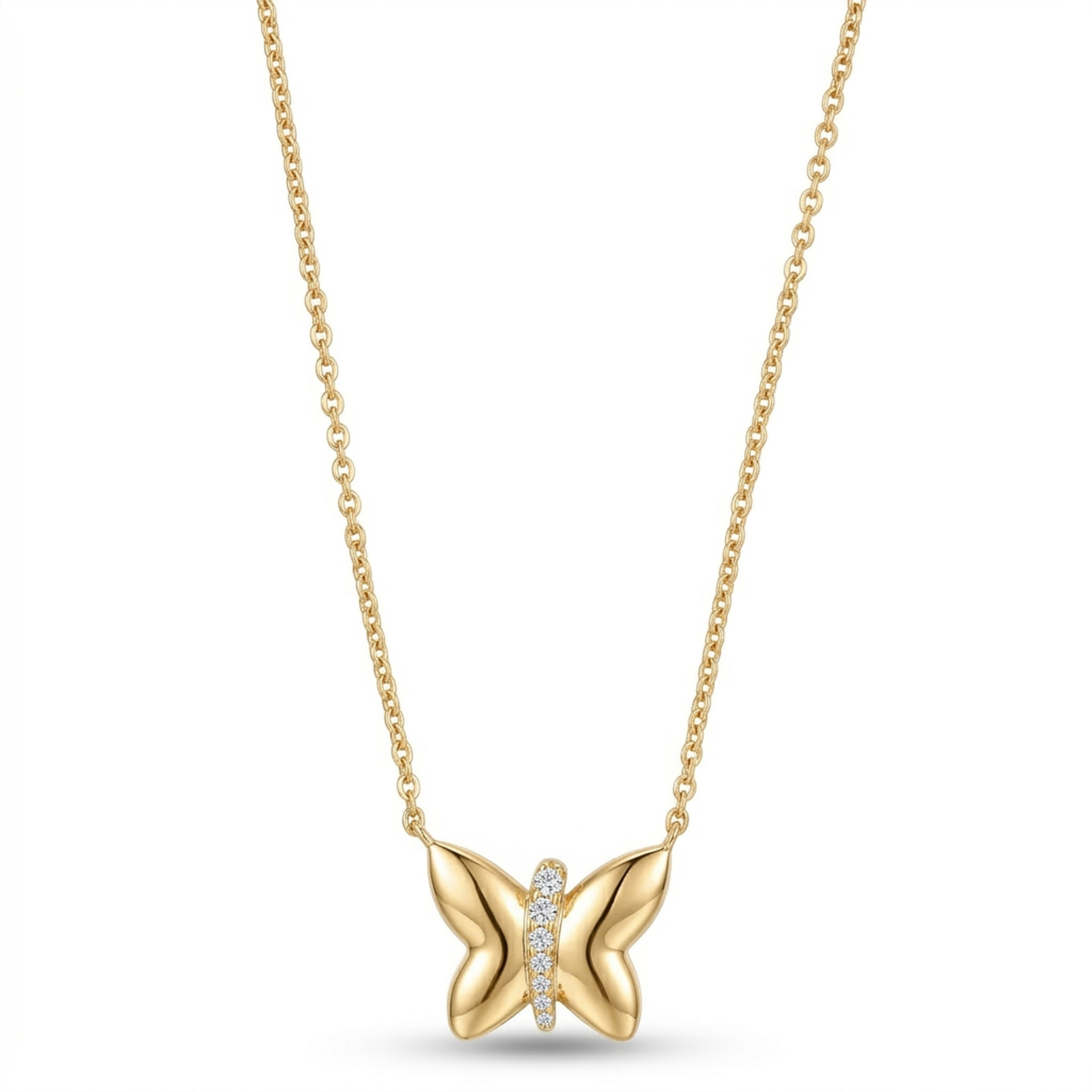 Ashley Stewart 0.10 Carat Lab Grown Diamond Butterfly Necklace