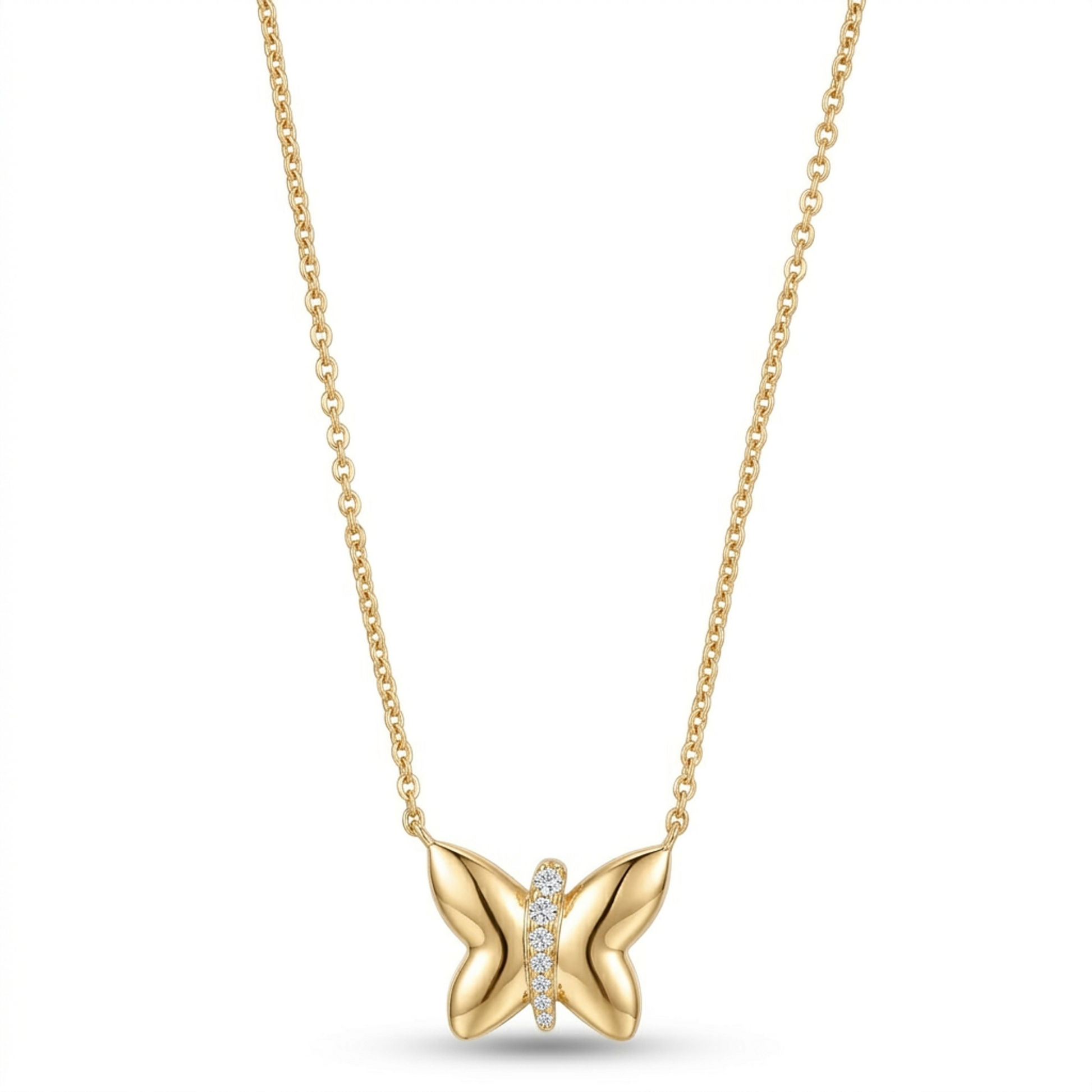 Ashley Stewart 0.10 Carat Lab Grown Diamond Butterfly Necklace