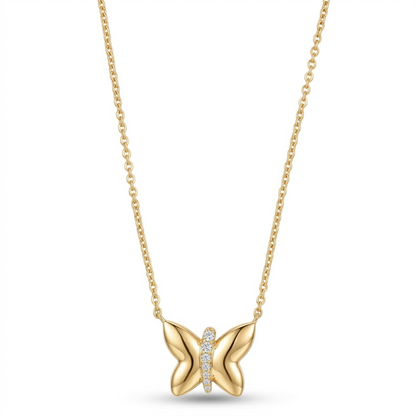 Ashley Stewart 0.10 Carat Lab Grown Diamond Butterfly Necklace