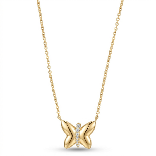 Ashley Stewart 0.10 Carat Lab Grown Diamond Butterfly Necklace