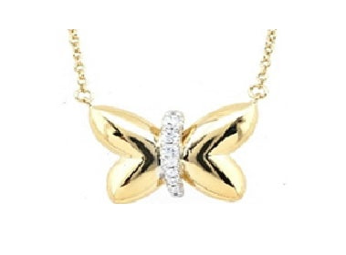 Ashley Stewart 0.10 Carat Lab Grown Diamond Butterfly Necklace