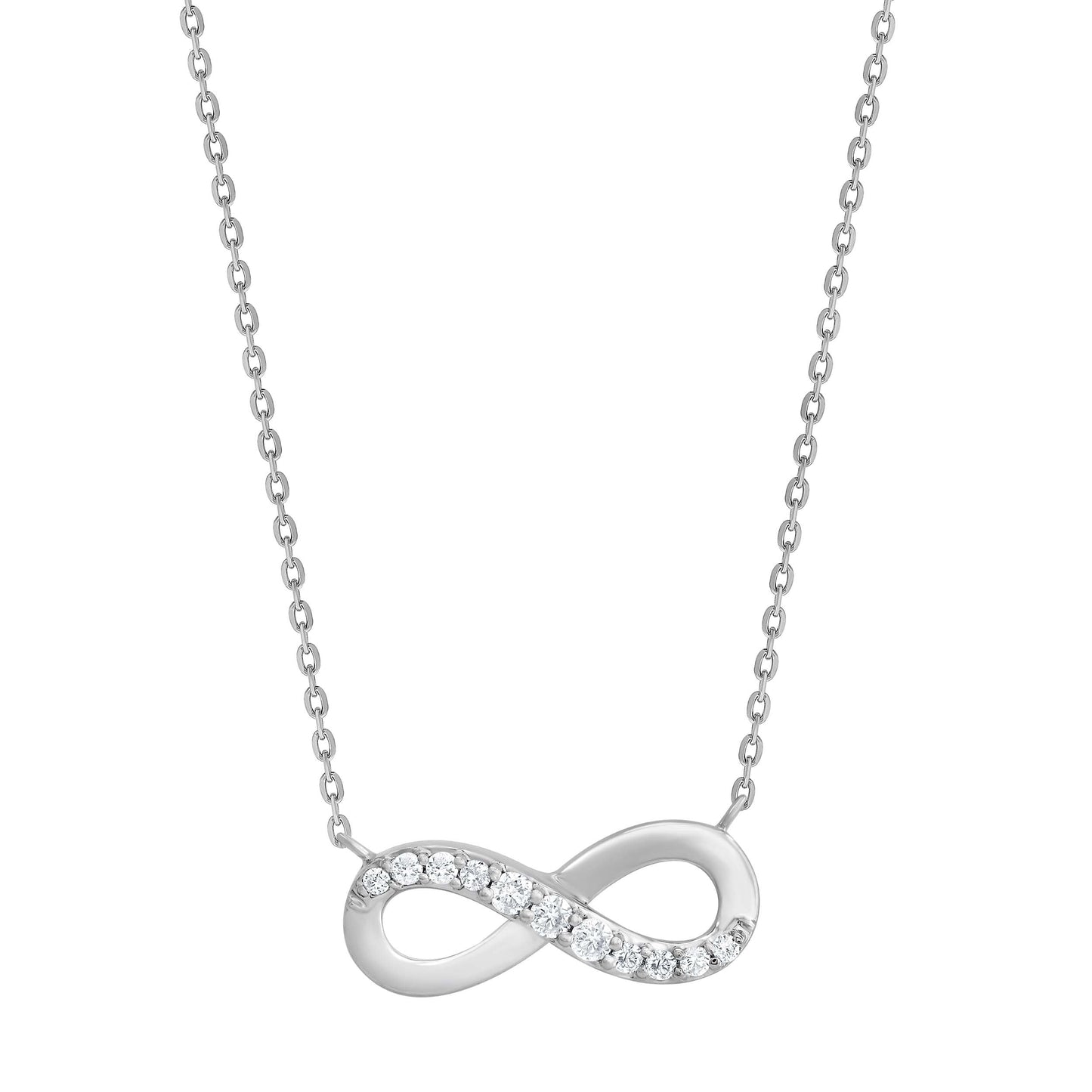 Ashley Stewart 0.10 Carat Sterling Silver Lab Grown Diamond Infinity Pendant Necklace