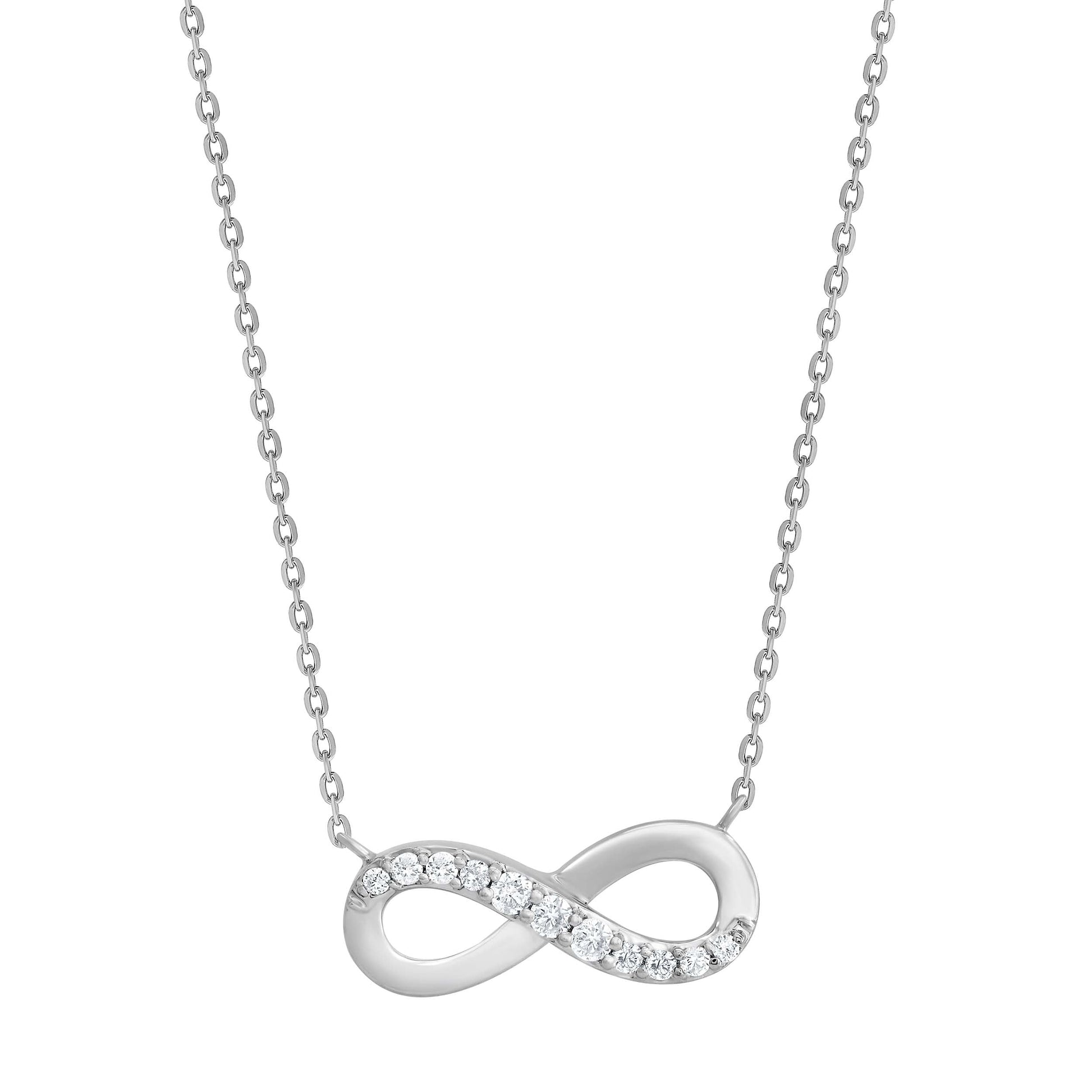 Ashley Stewart 0.10 Carat Sterling Silver Lab Grown Diamond Infinity Pendant Necklace
