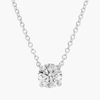 Ashley Stewart 0.50 And 1 Carat Round Lab Grown Solitaire Diamond Pendant Necklace In White