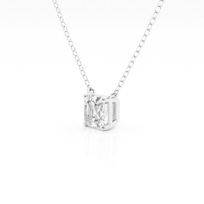 Ashley Stewart 1 Carat Lab Grown Princess Diamond Pendant Necklace In Sterling Silver