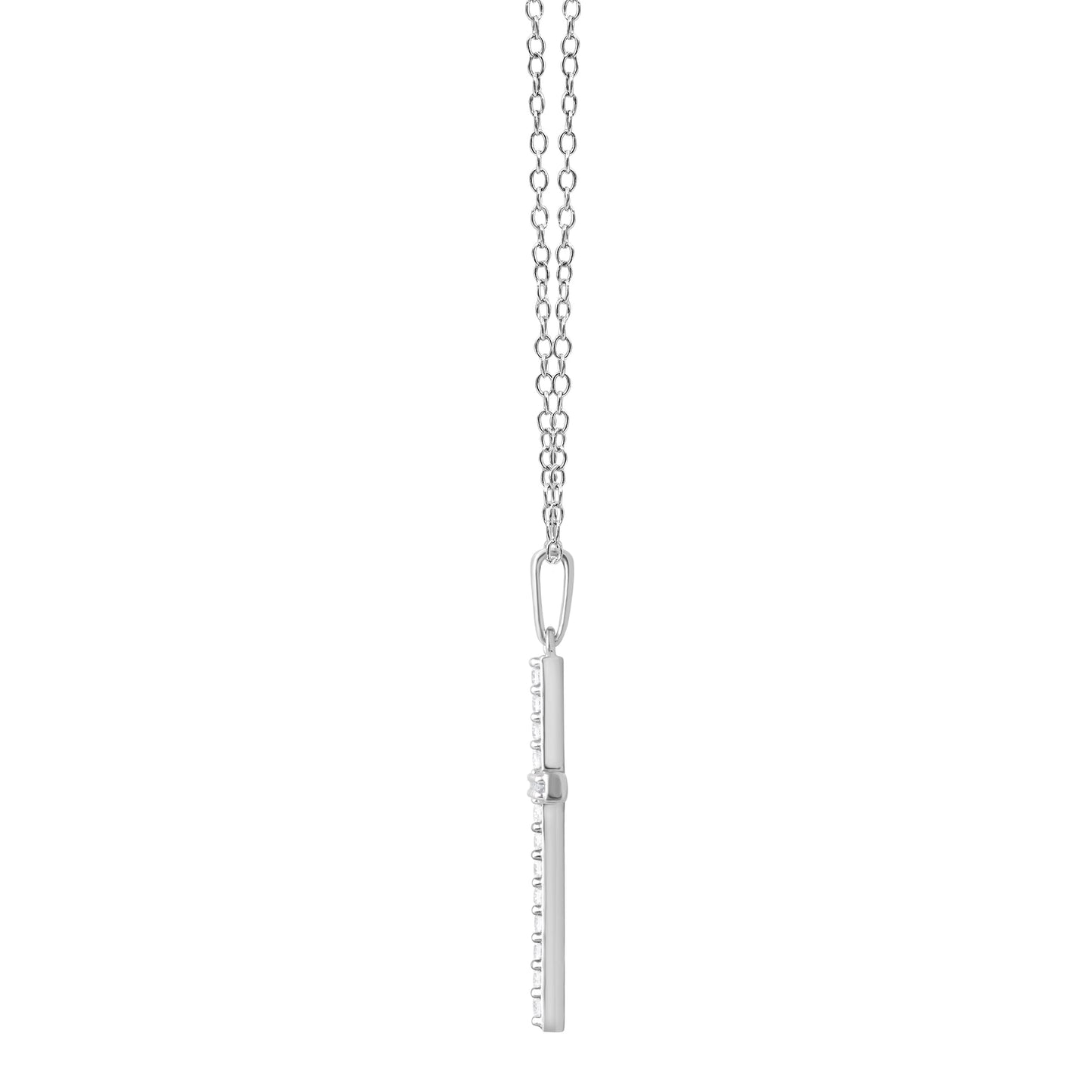Ashley Stewart 0.25 Carat Cross Lab Grown Diamond Necklace White