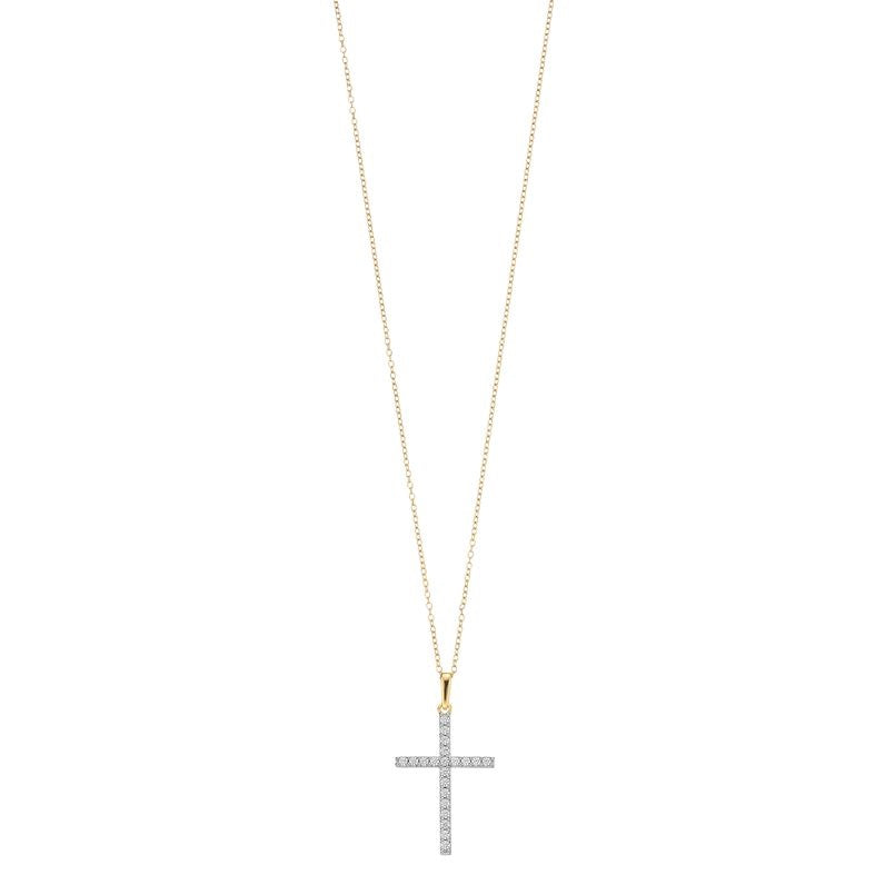 Ashley Stewart 0.25 Carat Cross Lab Grown Diamond Necklace White