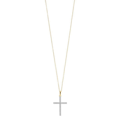 Ashley Stewart 0.25 Carat Cross Lab Grown Diamond Necklace White