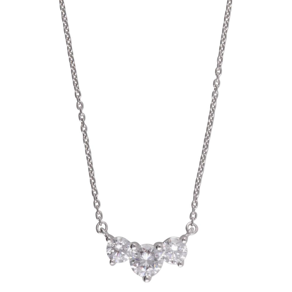 Ashley Stewart 1 Carat Lab Grown Diamond 3 Stone Pendant Necklace In Sterling Silver