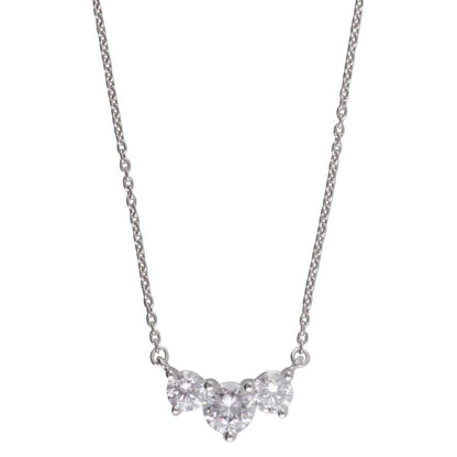 Ashley Stewart 1 Carat Lab Grown Diamond 3 Stone Pendant Necklace In Sterling Silver