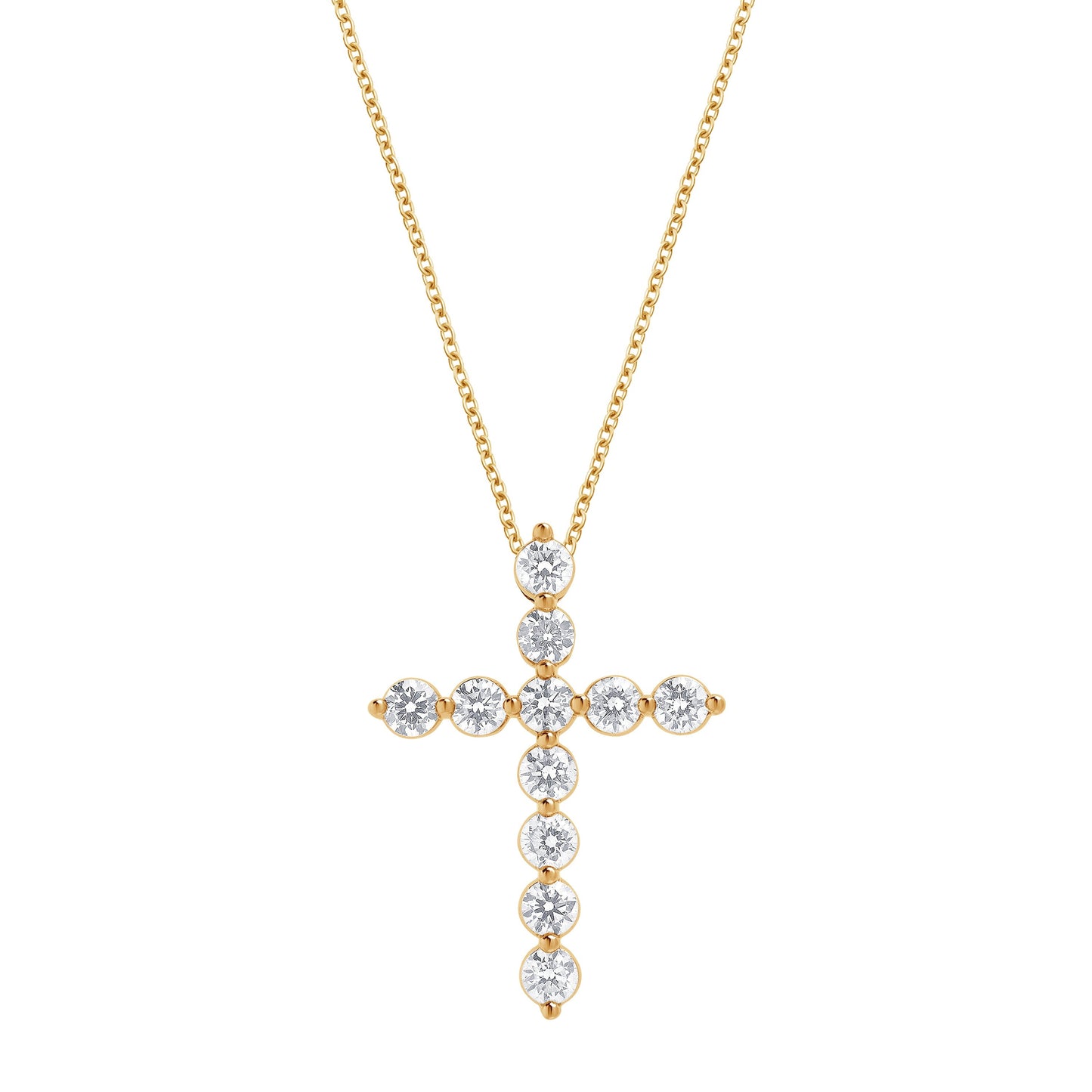 Ashley Stewart 0.25 Carat Lab Grown Diamond Cross Pendant Gold Plated Necklace