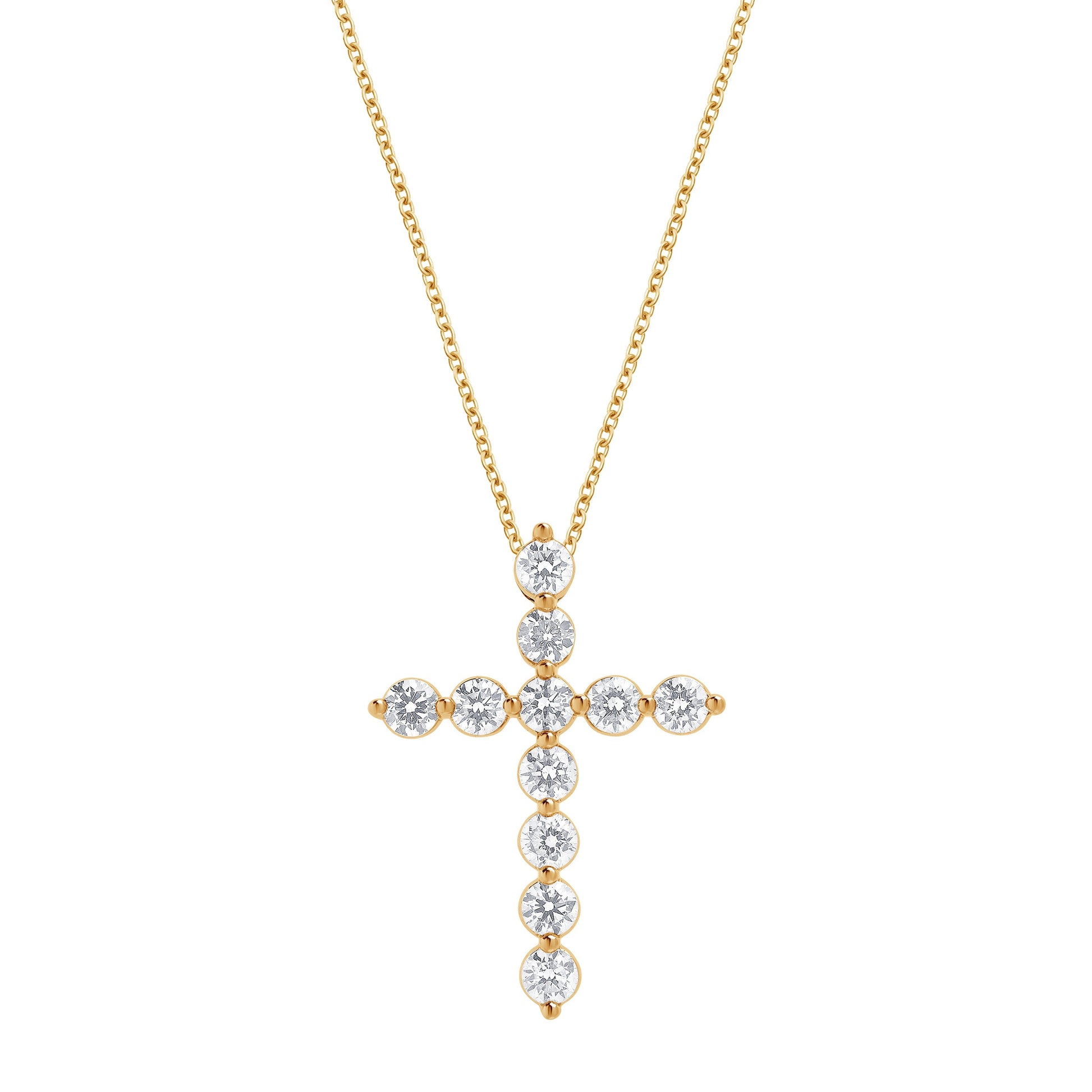 Ashley Stewart 0.25 Carat Lab Grown Diamond Cross Pendant Gold Plated Necklace