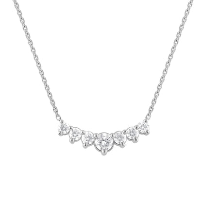 Ashley Stewart 1 Carat Lab Grown Graduating Diamond Necklace In Sterling Silver
