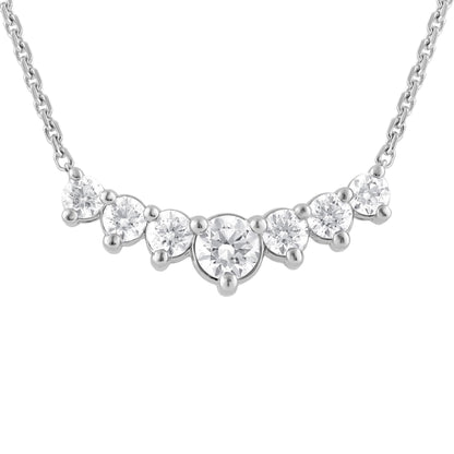 Ashley Stewart 1 Carat Lab Grown Graduating Diamond Necklace In Sterling Silver