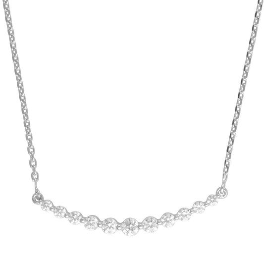 Ashley Stewart 0.75 Carat Lab Grown Diamond Smile Necklace in Sterling Silver