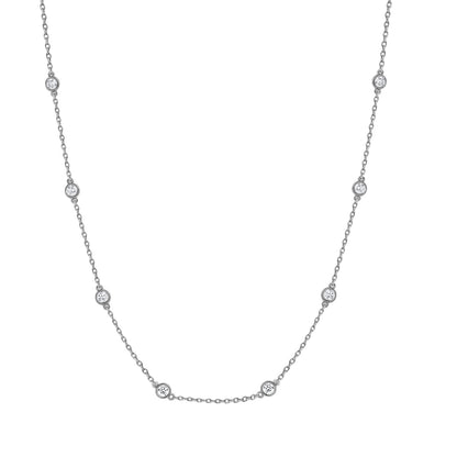 Ashley Stewart 1 Carat Lab Grown Diamond Station Necklace in Sterling Silver