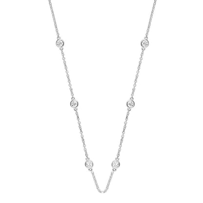 Ashley Stewart 1 Carat Lab Grown Diamond Station Necklace in Sterling Silver