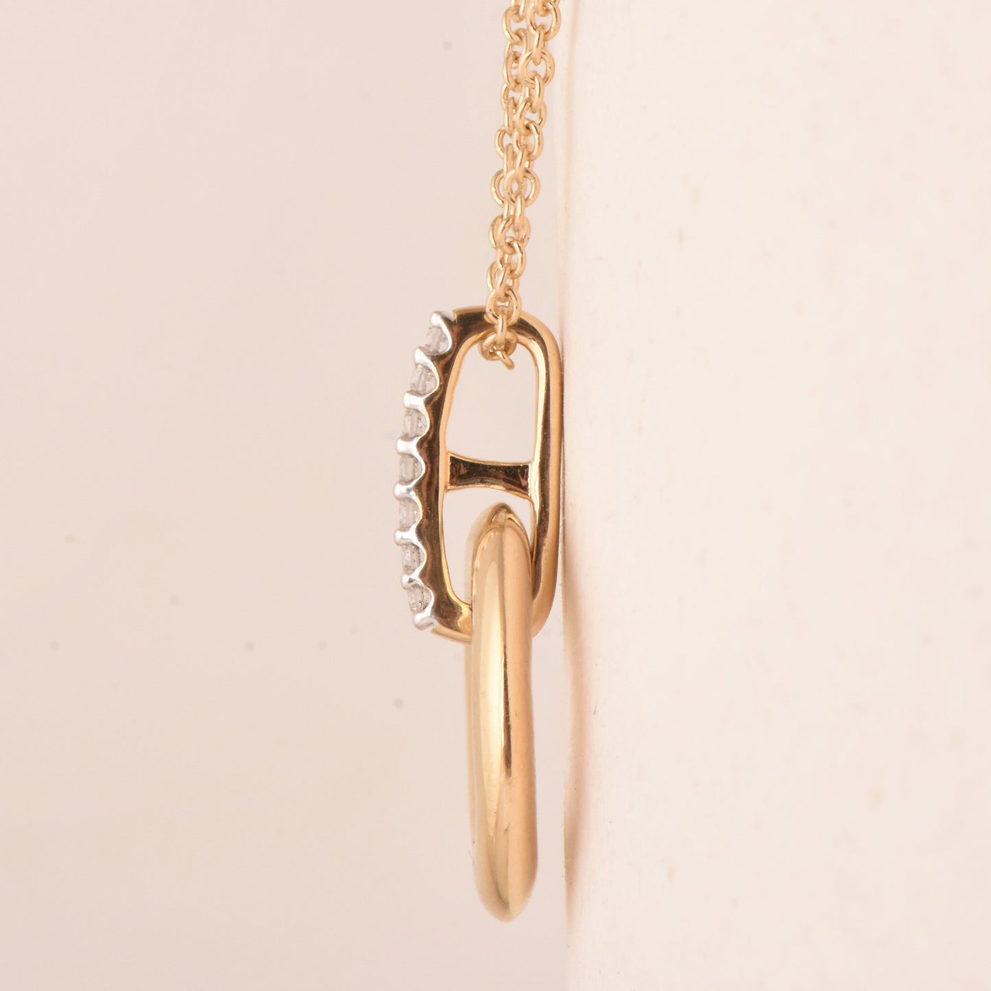 Ashley Stewart 0.07 Carat Lab Grown Diamond Circle Pendant Necklace In 14K Yellow Gol