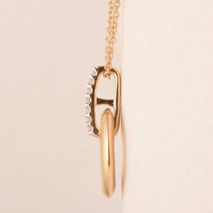 Ashley Stewart 0.07 Carat Lab Grown Diamond Circle Pendant Necklace In 14K Yellow Gol
