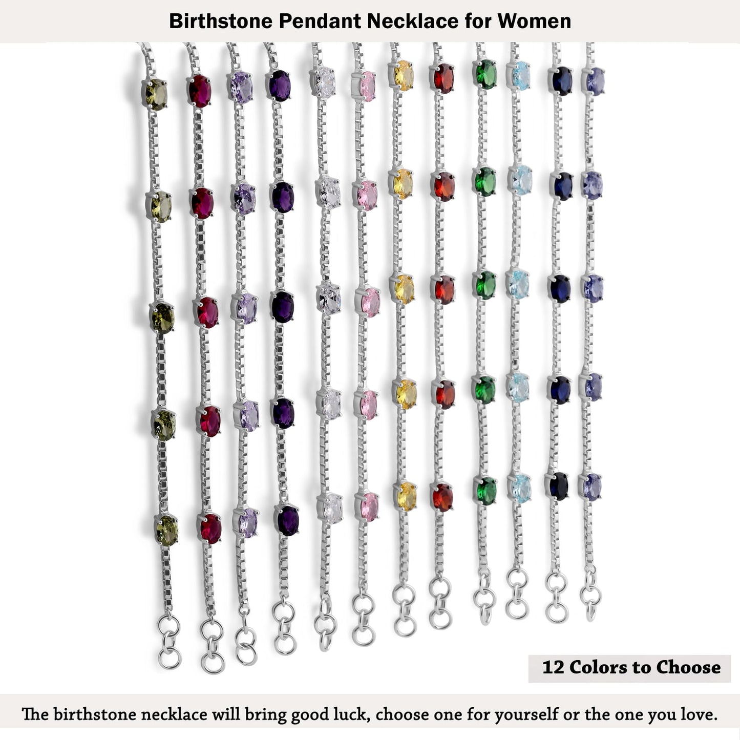 Ashley Stewart Birthstone Bracelet in Sterling Silver, Oval Cut 5*7mm, 7 Inches with  Garnet Red