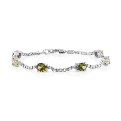 Ashley Stewart Birthstone Bracelet in Sterling Silver, Oval Cut 5*7mm, 7 Inches with  Garnet Red
