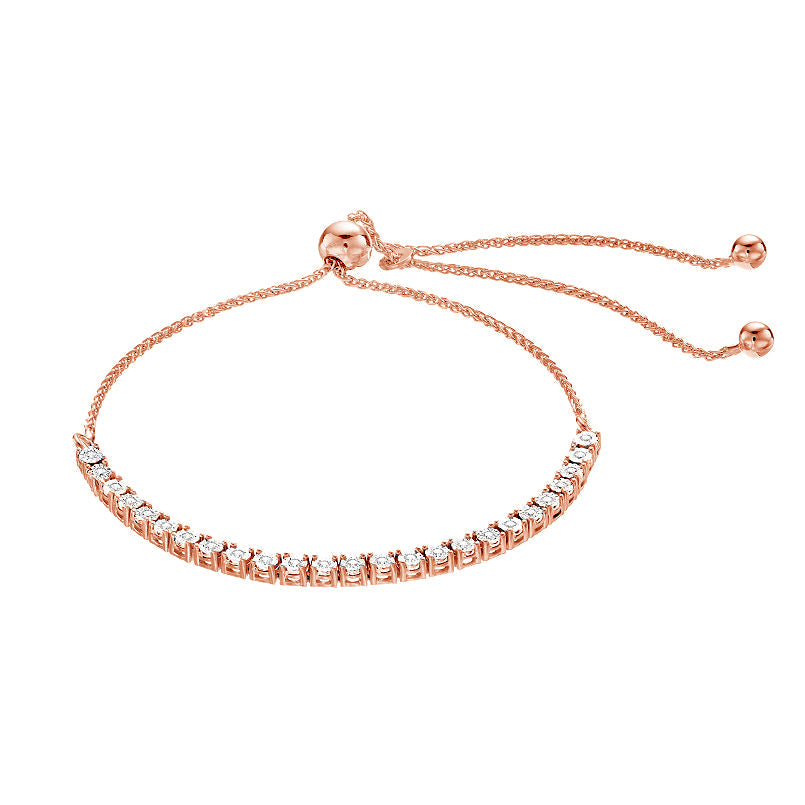 Ashley Stewart 0.25 Carat Lab Grown Diamond Bolo Bracelet Rose