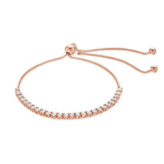 Ashley Stewart 0.25 Carat Lab Grown Diamond Bolo Bracelet Rose
